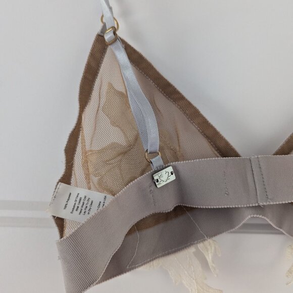 SKIVVIES by For Love & Lemons Rose Bud Bra Grey XS - Picture 4 of 7